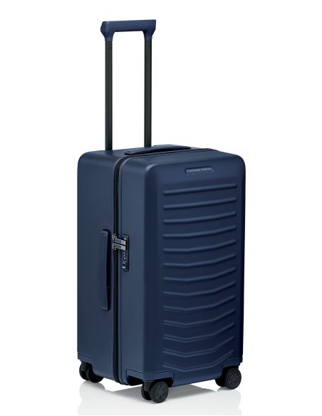 Valise Porsche Design Roadster Hardcase Trunk S Bleu Mat, vue de trois quarts