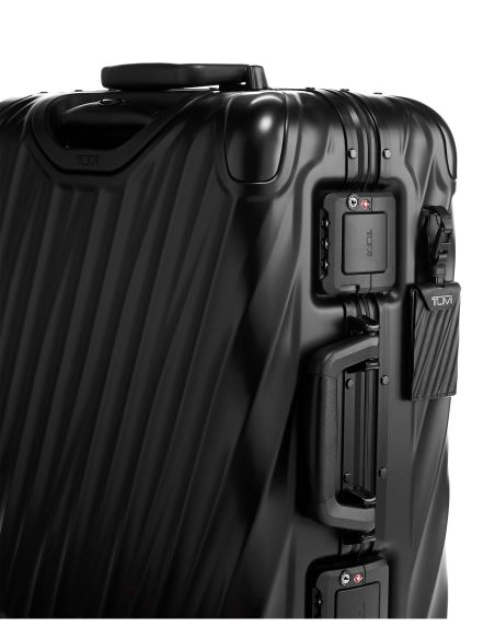 Valise cabine Continental 56 cm TUMI 19 Degree Aluminium Matte Black, serrures et poignée latérale