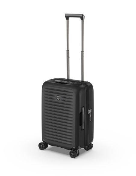 Victorinox Airox Advanced 55 cm Noir, vue de trois quarts, poignée télescopique déployée