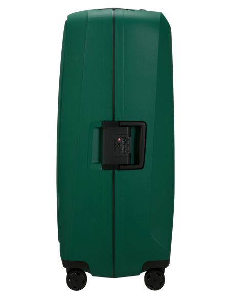 Valise 4 roues 81 cm Samsonite Essens Alpine Green, profil et fermeture latérale