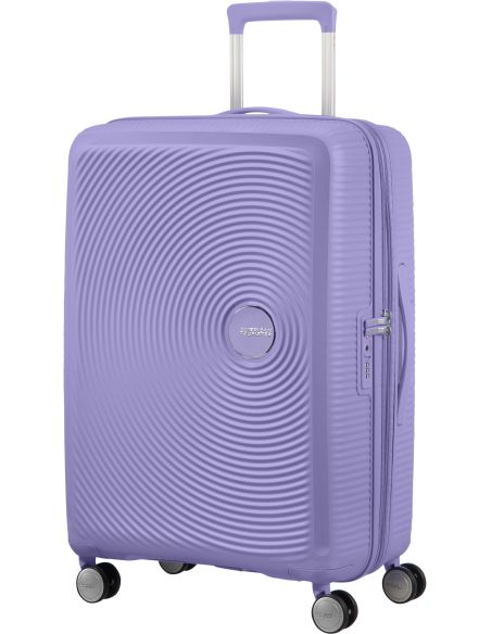 Valise American Tourister Soundbox 67 cm Lavande, vue de trois quarts
