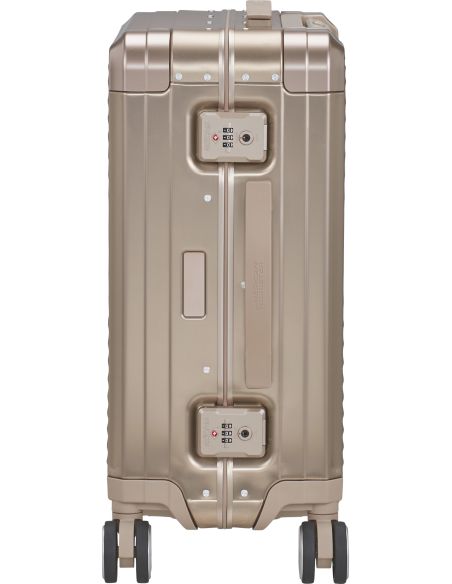 Valise American Tourister Soundbox Alu 55 cm Bronze, vue de profil
