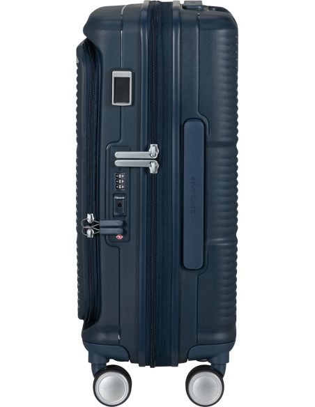 Samsonite Paralux Navy - Vue latérale et serrure