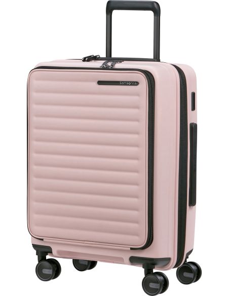 Valise Samsonite Restackd 55 cm Rose, vue de trois quarts