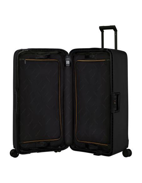 Valise Trunk 80 cm Samsonite Essens Gris, intérieur ouvert et compartiments de rangement