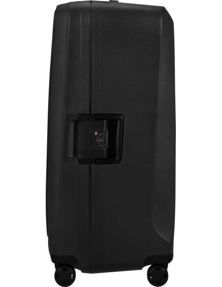Valise Trunk 80 cm Samsonite Essens Gris, profil et fermeture latérale