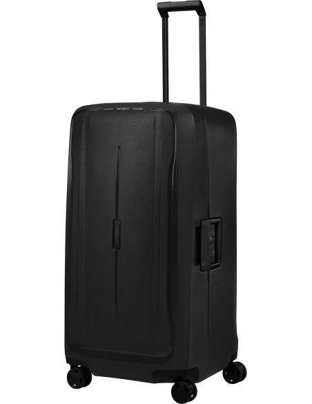 Valise Trunk 80 cm Samsonite Essens Gris, vue de trois quarts avec poignée télescopique déployée