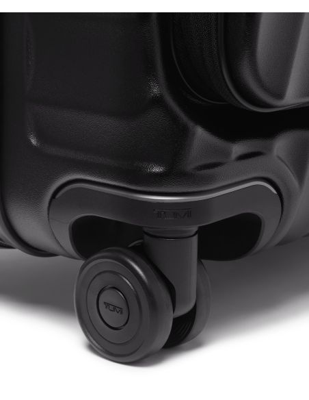 Valise soute extensible 66 cm TUMI 19 Degree Front Access Black Texture, détail d’une roue double et de son logement