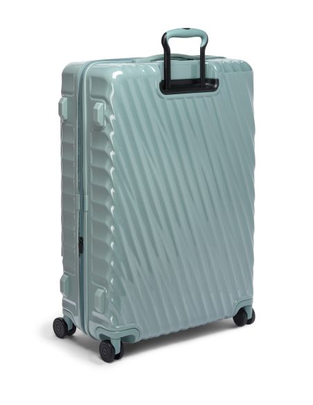 Valise soute extensible 76 cm TUMI 19 Degree Front Access Thyme, vue arrière de trois quarts avec poignée déployée