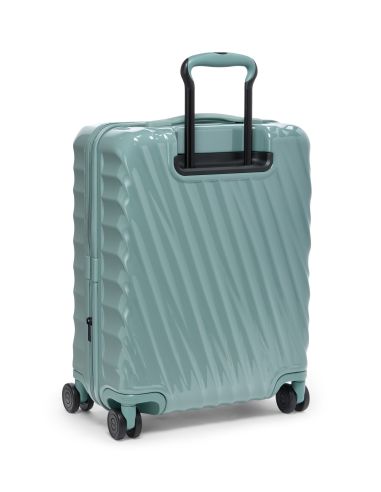 Valise cabine large extensible 55 cm TUMI 19 Degree Front Access Thyme, vue arrière de trois quarts avec poignée déployée