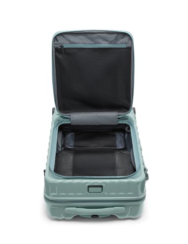 Valise cabine large extensible 55 cm TUMI 19 Degree Front Access Thyme, intérieur ouvert vu de face