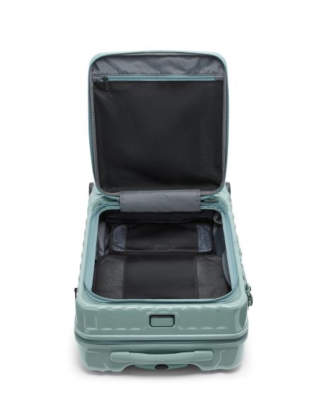 Valise cabine large extensible 55 cm TUMI 19 Degree Front Access Thyme, intérieur ouvert vu de face