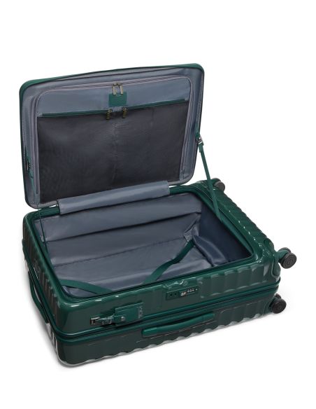 Valise soute extensible 76 cm TUMI 19 Degree Front Access Deep Pine, compartiment principal ouvert et sangles