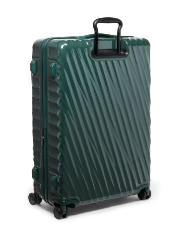 Valise soute extensible 76 cm TUMI 19 Degree Front Access Deep Pine, vue arrière de trois quarts avec poignée déployée
