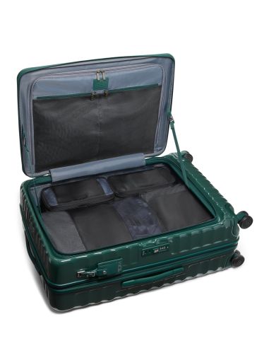 Valise soute extensible 76 cm TUMI 19 Degree Front Access Deep Pine, intérieur ouvert avec panneau de séparation