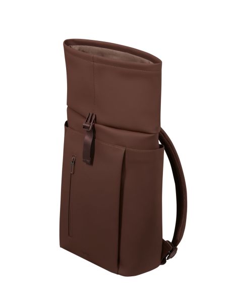 Sac à dos Rolltop Lipault Lost in Berlin Spiced Mocha, ouverture supérieure déroulée