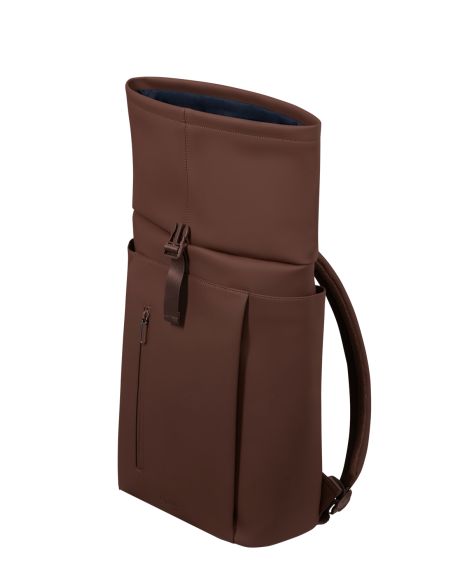 Sac à dos Rolltop Lipault Lost in Berlin Spiced Mocha, autre vue de l’ouverture déroulée