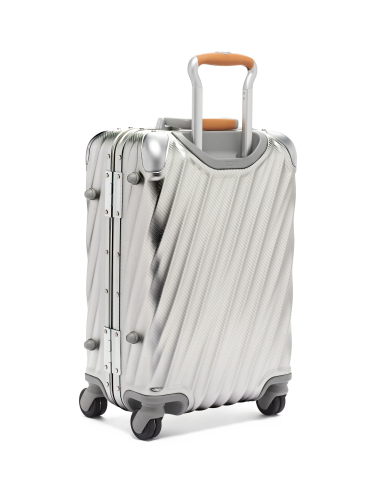 Valise cabine International 56 cm TUMI 19 Degree Aluminium texturé Texture Silver, vue arrière de trois quarts