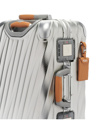Valise cabine International 56 cm TUMI 19 Degree Aluminium texturé Texture Silver, serrures et poignée latérale