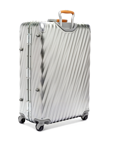 Valise soute Extended Trip 77,5 cm TUMI 19 Degree Aluminium texturé Texture Silver, vue arrière de trois quarts