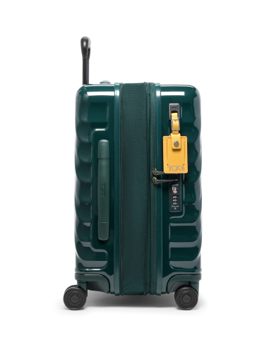 Valise cabine large extensible Continental 55 cm TUMI 19 Degree Hunter Green, vue de profil et fermeture zippée