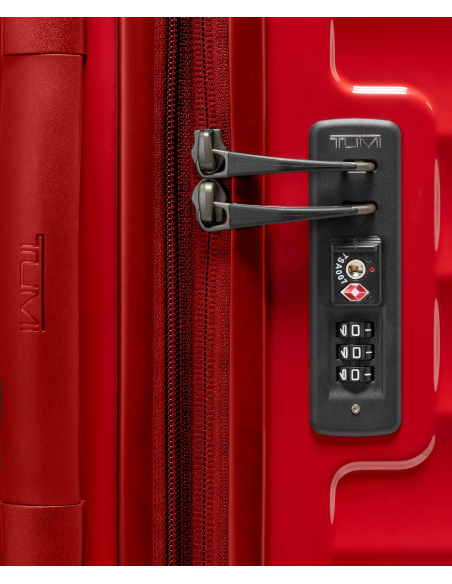 Valise soute extensible Large 76 cm TUMI 19 Degree Red, détail de la serrure TSA
