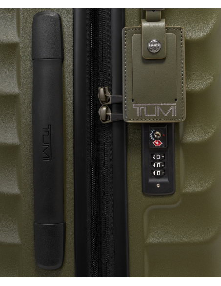 Valise cabine extensible International 55 cm TUMI 19 Degree Texture Olive Texture, détail de la serrure TSA