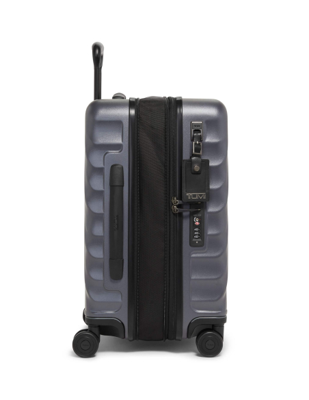 Valise cabine large extensible Continental 55 cm TUMI 19 Degree Texture Grey Texture, vue de profil et fermeture zippée