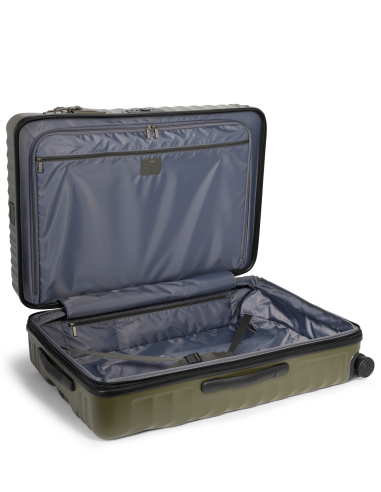 Valise soute extensible Large 76 cm TUMI 19 Degree Texture Olive Texture, intérieur ouvert avec séparateur zippé