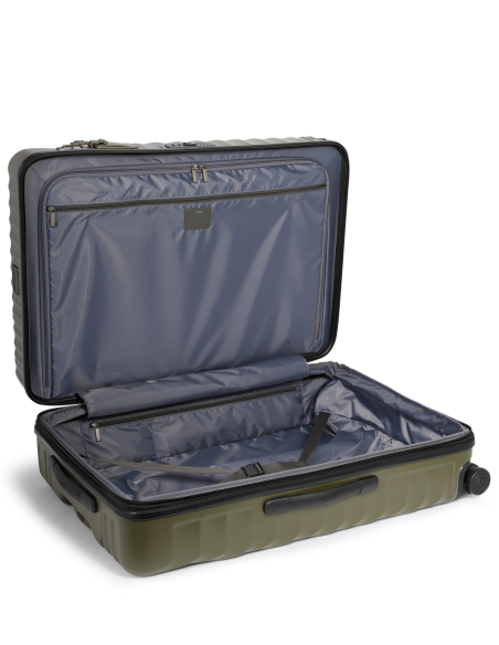Valise soute extensible Large 76 cm TUMI 19 Degree Texture Olive Texture, intérieur ouvert avec séparateur zippé