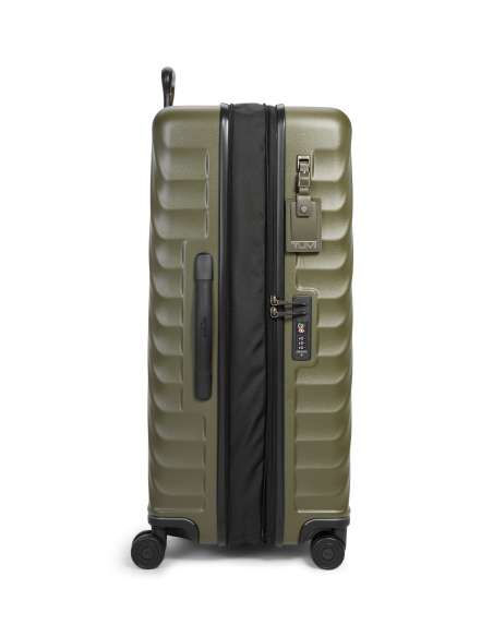 Valise soute extensible Large 76 cm TUMI 19 Degree Texture Olive Texture, vue de profil et fermeture zippée