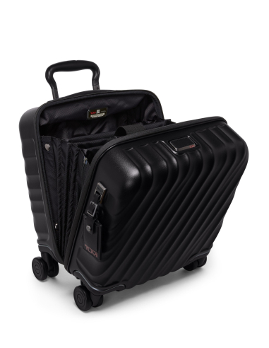 Valise cabine Compact 40,5 cm TUMI 19 Degree Texture Black Texture, compartiment avant ouvert
