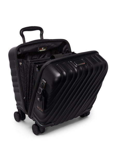 Valise cabine Compact 40,5 cm TUMI 19 Degree Texture Black Texture, compartiment avant ouvert