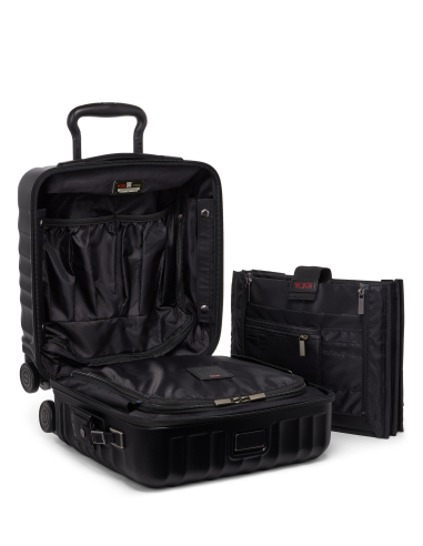 Valise cabine Compact 40,5 cm TUMI 19 Degree Texture Black Texture, organisation intérieure et pochette ordinateur amovible