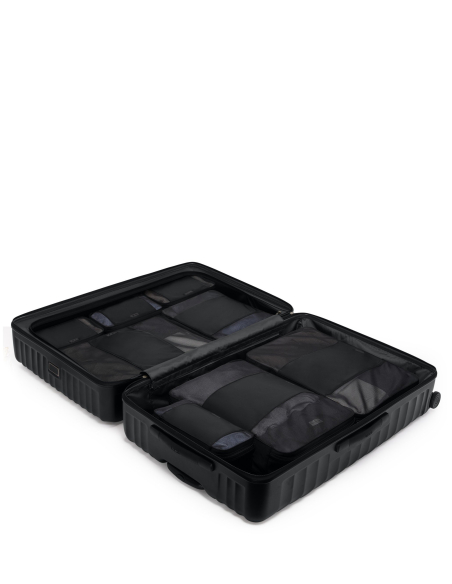 Valise soute XXL 85 cm TUMI 19 Degree Texture Black Texture, intérieur avec accessoires de rangement présentés