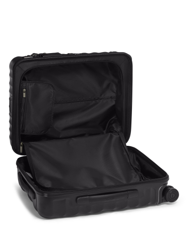 Valise cabine Slim 55 cm TUMI 19 Degree Texture Black Texture, intérieur avec compartiments ouverts