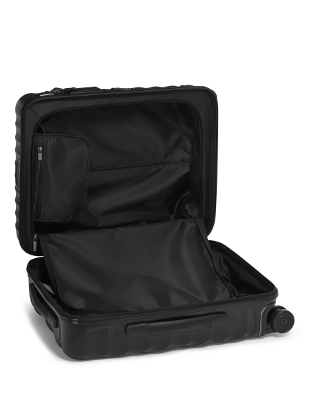 Valise cabine Slim 55 cm TUMI 19 Degree Texture Black Texture, intérieur avec compartiments ouverts