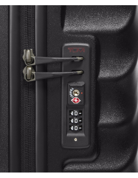 Valise cabine Slim 55 cm TUMI 19 Degree Texture Black Texture, détail de la serrure TSA