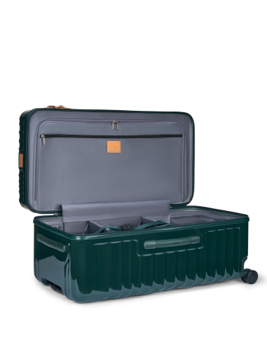 Valise Trunk Large 79,5 cm TUMI 19 Degree Hunter Green, intérieur ouvert avec séparateur zippé