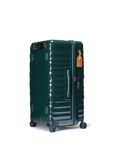 Valise Trunk Large 79,5 cm TUMI 19 Degree Hunter Green, vue de profil, poignée télescopique déployée