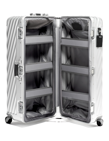 Valise Trunk XL 87 cm TUMI 19 Degree Aluminium Silver, organisation verticale avec étagères