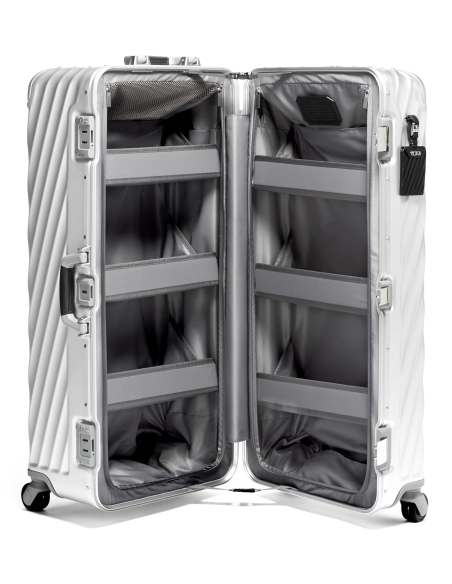 Valise Trunk XL 87 cm TUMI 19 Degree Aluminium Silver, organisation verticale avec étagères