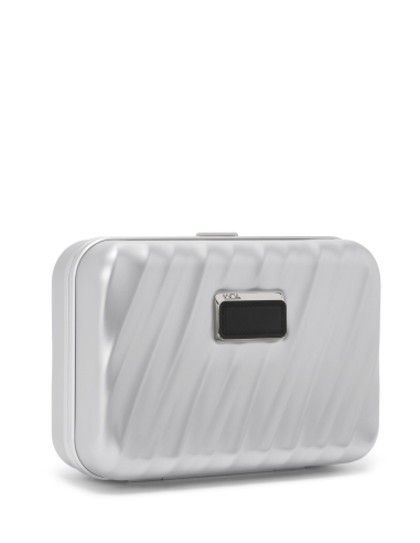 Étui à cigares TUMI 19 Degree Aluminium Silver, vue de face avec écusson