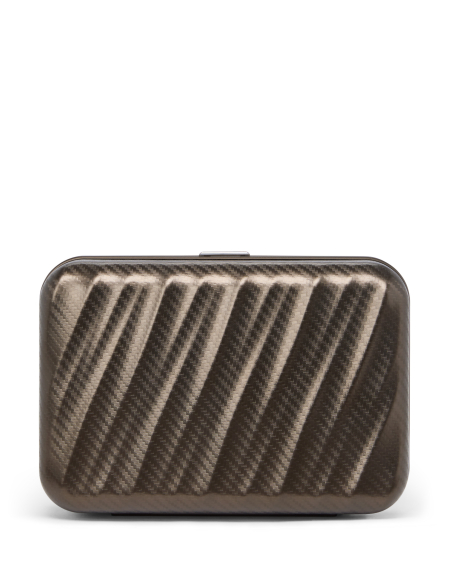 Étui à cigares TUMI 19 Degree Aluminium Texture Gunmetal, coque texturée fermée vue arrière