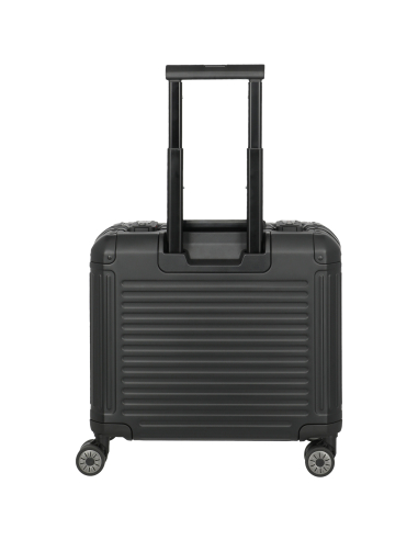 Pilot case Travelite Next 4 roues Noir, vue arrière et poignée télescopique