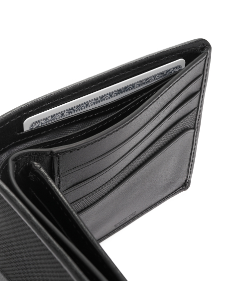 Portefeuille à volet central TUMI Alpha Black, détail du compartiment à billets