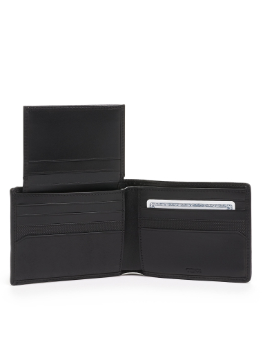 Portefeuille avec étui amovible TUMI Alpha Black, volet d’identification relevé