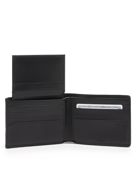 Portefeuille avec étui amovible TUMI Alpha Black, volet d’identification relevé