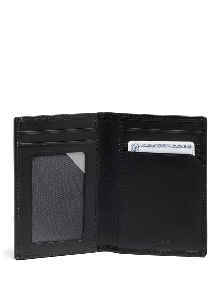 Porte-cartes avec fenêtres TUMI Alpha Black, intérieur ouvert avec fenêtre et cartes