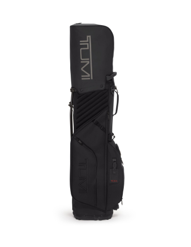 Sac de golf trépied TUMI Alpha Black, vue de profil avec capuche